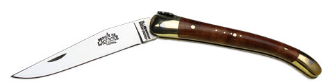 Forge de Laguiole, 9 cm, Thuya-tree precious wood handle pocket knife with brass bolsters