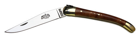Forge de Laguiole, 9 cm, Thuya-tree precious wood handle pocket knife with brass bolsters 129Th