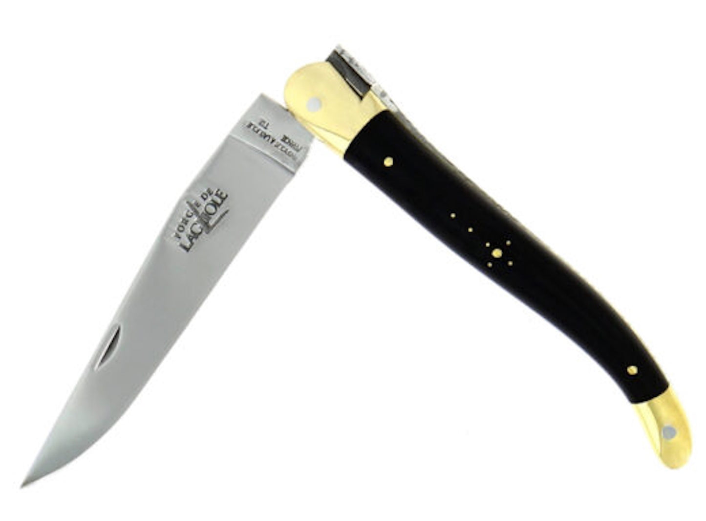 Forge de Laguiole knife, 12 cm, dark Horn handle folding knife 1212_BN