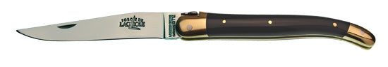 Forge de Laguiole knife, 11 cm single blade, dark Horn handle - 1211 BN