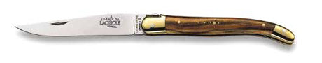 Forge de Laguiole, 9 cm, Pistachio wood handle pocket knife with brass bolsters