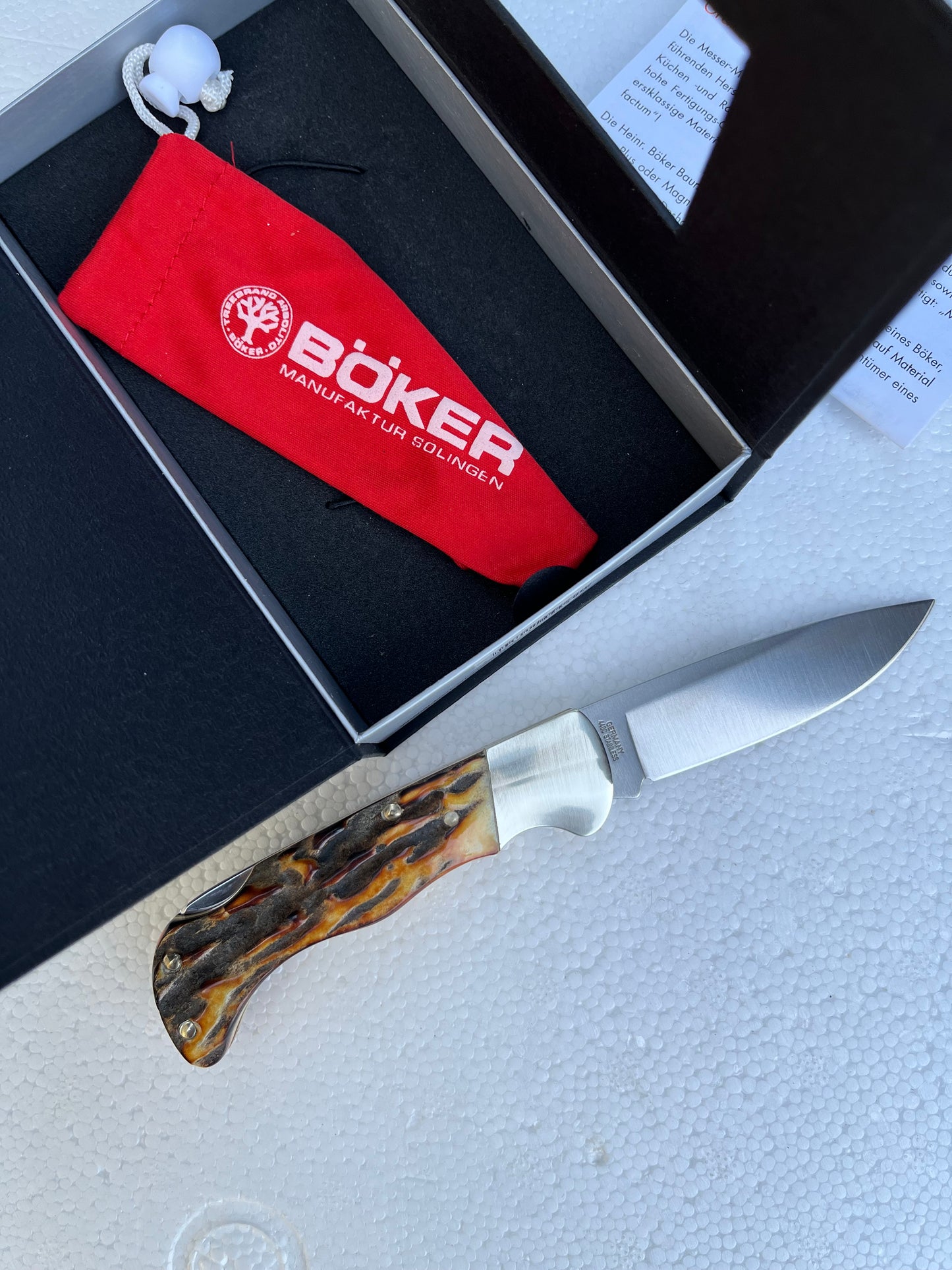 Boker Stag Lockback knife with box